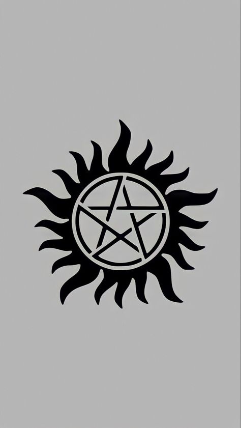 Supernatural Pentagram, Supernatural Party, Anti Possession Tattoo, Supernatural Symbols, Pentagram Tattoo, Supernatural Impala, Supernatural Star, Protection Tattoo, Supernatural Tattoo