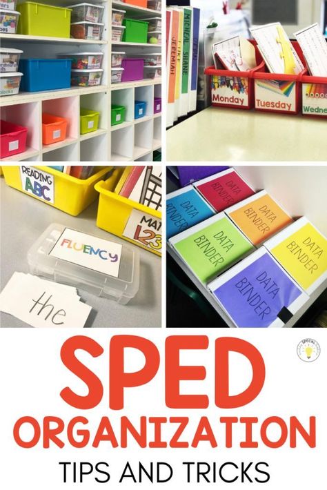 Teacher File Organization Ideas, Special Ed Resource Classroom, Sped Prek Classroom, Slc Classroom Ideas, Special Ed Teacher Organization, Resource Classroom Ideas, Special Education Supplies, Learning Support Teacher, Elementary Resource Classroom Setup