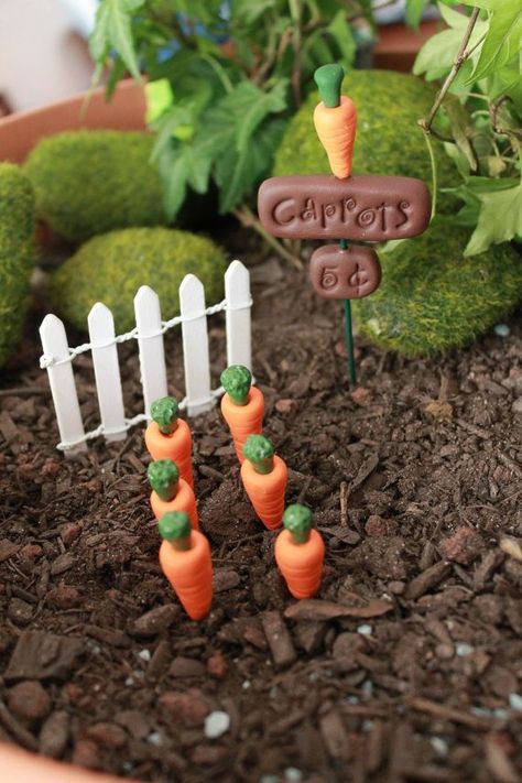 25+ best ideas about Polymer clay miniatures on Pinterest | Clay ... Clay Carrot, Carrot Garden, Clay Garden, Gnome Ideas, Carrot Gardening, Clay Fairy, Polymer Clay Fairy, Fairy Homes, Fairy Garden Crafts