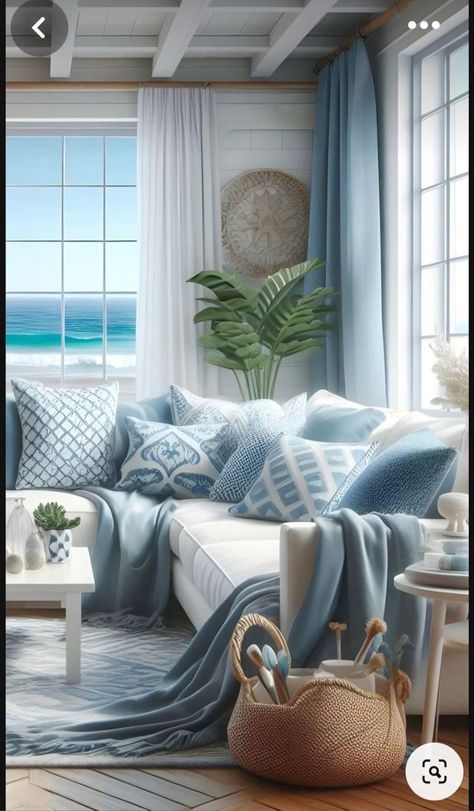 Small Beach House Interior, Modern Coastal Living Room Ideas, House Investment, Cute Rooms, Coastal Houses, Modern Coastal Living Room, Coastal Calm, Home Decor Apartment, Home Decor Cozy