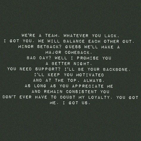 We're a team, i love you ❤ #couple #quotes #sprüche #deep #love We're A Team Quotes Love, Team Couple Quotes, A Team Quotes, Good Team Quotes, We're A Team, Team Quotes, Romance Quotes, Sports Romance, Positive Inspiration