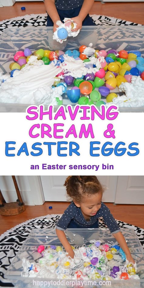 EGGSHAVINGPIN Shaving Cream Easter Eggs, Easter Sensory, Easter Activities For Toddlers, Easter Crafts For Toddlers, Easter Preschool, Easter Activities For Kids, Toddler Sensory, Spring Preschool, Toddler Easter