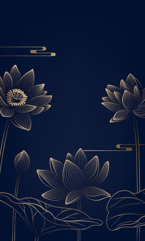 gold linear lotus vertical illustration Lotus Print Pattern, Lotus Aesthetic, Vertical Illustration, Lotus Illustration, Lotus Graphic, Lotus Vector, Lotus Wallpaper, Lotus Print, Leaves Illustration