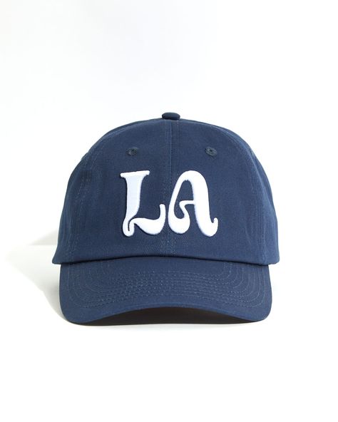 Details Navy blue hat with white LA logo embroidery Chance logo embroidery on back 100% Cotton 6 panel hat Woven eyelets Strap-back closure with metal triglide Navy Blue Hat, Music Hat, White Ferrari, Leon Dore, Spreading Positivity, Best Caps, Event Branding, Classic Hats, Princess Bubblegum