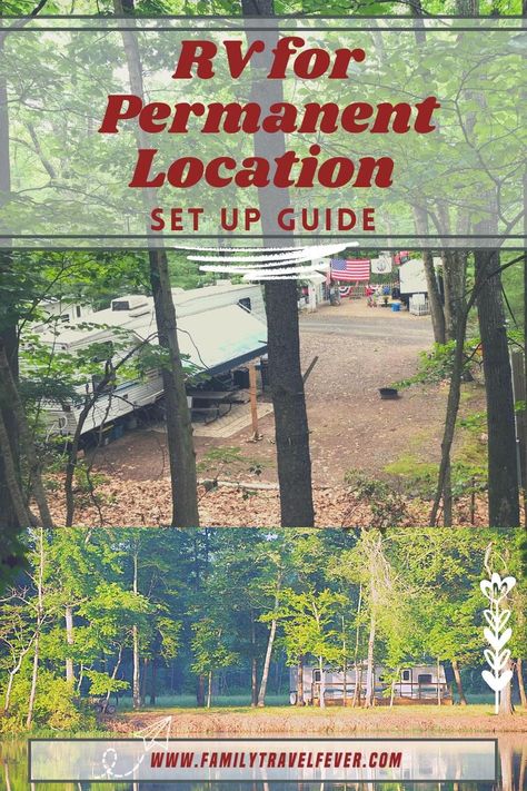 How To Set Up an RV For Permanent Location Use Campsite Decorating, Cheap Rv, Rv Campsite, Rv Dreams, Trailer Living, Rv Living Full Time, Camper Living, Full Time Rv, Family Trips