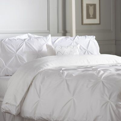 Willa Arlo Interiors Caddington Duvet Set Size: Queen, Color: White White Bedsheets, Bedsheets Ideas, Pintuck Duvet Cover, Plush Mattress, Designer Bedding Sets, Buy Bed, Luxury Bedding Sets, Twin Duvet, Beautiful Bedding