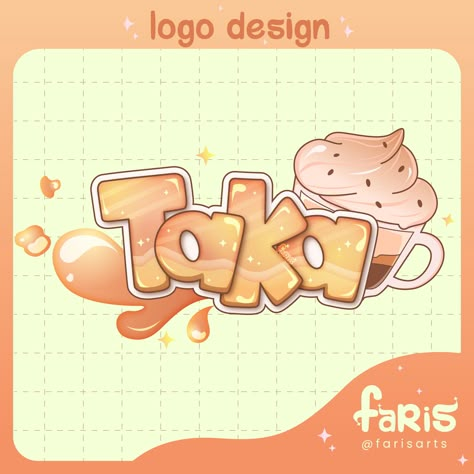 Jasmin Felipe - Taka (Vtuber Logo) Watermark Logo Design, Cute Watermark Design, Cute Fonts Alphabet Cursive, Cute Fonts Alphabet Bubble, Cute Fonts Alphabet Doodles, Cute Fonts Dafont, Pink Hair Blue Eyes, Cute Fonts Alphabet, Vtuber Avatar