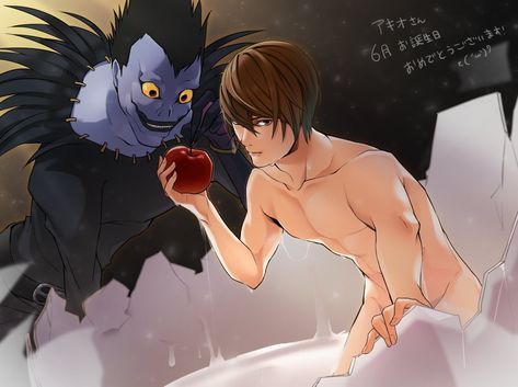 Light Yagami X Ryuk, Light Yagami X Yn, Light Yagami Full Body Picture, Ryuk Human Form, Bottom Light Yagami, Light Yagami Nendoroid, Light Yagami Outfit, Light X Ryuk, Light Yagami Manga Icon