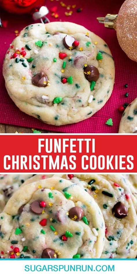 Funfetti Christmas, Baking Cookies Christmas, Sister Tattoos Ideas, Xmas Brunch, Holiday Deserts, Unique Sister Tattoos, Christmas Baking Cookies, Desserts Christmas, Easy Christmas Cookie Recipes