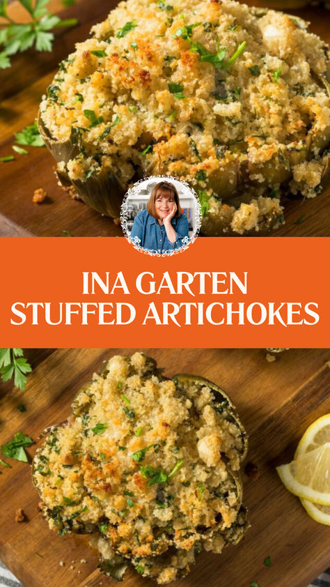 Ina Garten Stuffed Artichokes Best Stuffed Artichoke Recipe, Globe Artichoke Recipe, Stuffed Artichokes Italian Bread Crumbs, Stuffed Artichoke Hearts, Artichoke Recipes Canned, Artichoke Appetizer Recipes, Fresh Artichoke Recipes, Stuffed Artichoke Recipes, Baked Artichoke Hearts Recipe