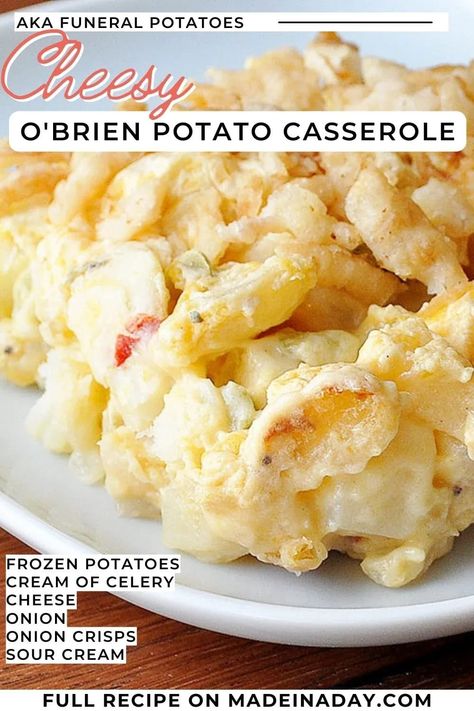 Cheesy Potatoes Obrien, Obrien Potatoes Recipes, Obrien Potato Casserole, Potato Obrien, Potatoes With Peppers And Onions, Potatoes Obrien, Cream Cheese Potatoes, Easy Casseroles, Mashed Potato Cakes