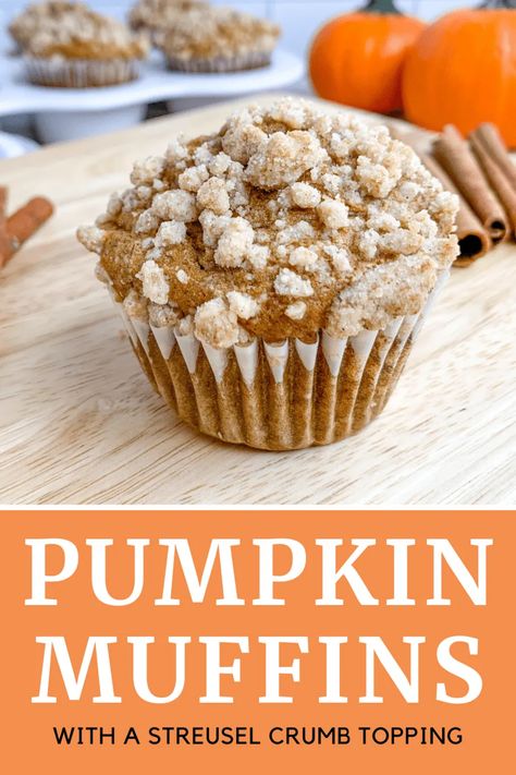 Streusel Topping For Muffins, Homemade Pumpkin Muffins, Easy Pumpkin Muffins, Muffins With Streusel Topping, Pumpkin Muffins Easy, Spice Muffins, Pumpkin Spice Muffins, Pumpkin Desserts, Kids Meal