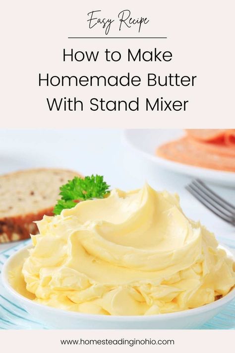 Homemade Butter Recipes, Irish Dinner Recipes, Make Butter At Home, Stand Mixer Recipes, Butter Recipes Homemade, Homemade Garlic Butter, Kitchen Aid Recipes, Make Butter, Mixer Recipes