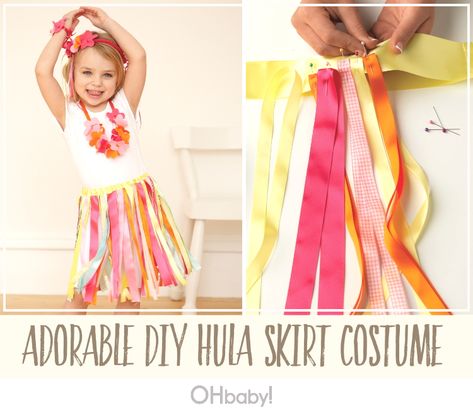 Quick & easy Hula Skirt. #OHbaby #LuauCostume#craft #DIY #kids #recipes #lifestyle #parenting #inspiration #baby #toddler #fashion #pregnancy #maternity #nursery #partyideas #birthdayparty Diy Hawaiian Outfit, Luau Costume, Hula Costume, Hawaiian Costume, Hula Skirt, Parenting Inspiration, Hawaiian Outfit, Kids Recipes, Toddler Fashion