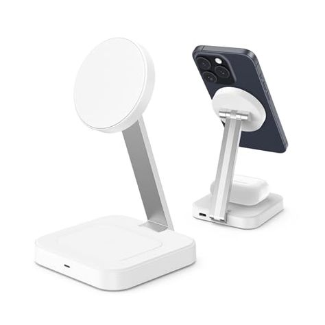 Wireless Charging Station for Magsafe Charger,Portable Wireless Charger for iPhone 15 14 13 12 Pro Max Plus/AirPods Pro 3 2,Faster Magnetic Charger Stand,Foldable Travel Phone Holder Adjustable Angle Charger Portable, Magsafe Charger, Wireless Charging Station, Magnetic Charger, Charger For Iphone, Charger Stand, Phone Stand, Charging Station, Airpods Pro