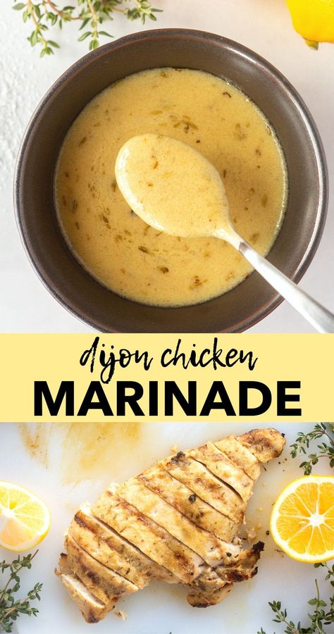 Looking for a quick and delicious way to spruce up your chicken? Look no further than this Dijon Mustard Marinade! With just 6 simple ingredients, this marinade takes only 30 minutes to work its magic, making it the perfect choice for busy weeknights. Use it to grill or roast your chicken for a flavor-packed meal in no time! Chicken Marinade No Oil, Moist Chicken Marinade, Lemon Mustard Chicken Marinade, 30 Minute Chicken Marinade, Marinade For Chicken For Salad, No Salt Chicken Marinade, No Salt Marinade For Chicken, Dijon Mustard Marinade For Chicken, Dijon Mustard Chicken Marinade