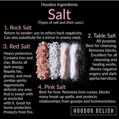 TimelessSoul on Twitter: "Salts & meanings… " Hoodoo Magic, Hoodoo Spells, Grimoire Book, Magick Spells, Wiccan Witch, Wiccan Spell Book, Witchcraft Spell Books, Witch Spell Book, Witchcraft For Beginners