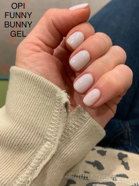 Nice neutral. OPI Funny Bunny gel polish. Opi Gel Polish Manicure, Opi Gel White Shades, Funny Bunny Gel Manicure, Opi Bunny Nail Polish, Ivory Gel Nails, Opi Gel White Colors, Opi Funny Bunny Gel Nails, Opi Gel Manicure Ideas, Gel Nail Polish Natural Nails