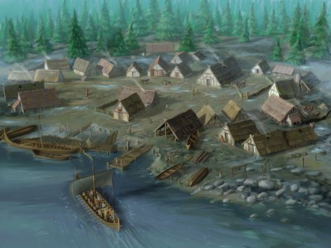 http://ollytyler.blogspot.com/2011/06/viking-settlement-pt2-painting.html Viking Settlement, Viking Pirate, Viking House, Village Map, Viking Village, Viking Life, Viking Culture, Viking History, Viking Art