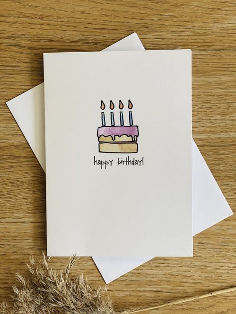 Cute Happy Birthday Cards Drawing, Easy Happy Birthday Cards, Birthday Doodles, Cards Diy Easy, Birthday Doodle, Happy Birthday Cards Diy, Chic Birthday, Birthday Card Drawing, Birthday Card Craft