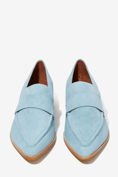 Baby blue loafers - Jeffrey Campbell Blue Loafers, Paris Mode, Linnet, Flats Shoes, Shoe Closet, Suede Loafers, Perfect Shoes, Shoe Obsession, Shoe Lover