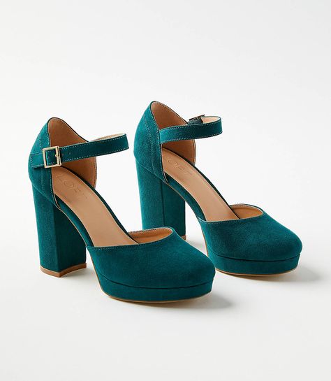 Teal High Heels, Winter Dress Shoes, Teal Heels, Chunky Pumps, Cinderella Slipper, Prom 2024, Stitch Fix Stylist, Platform Heels Chunky, Shoe Closet