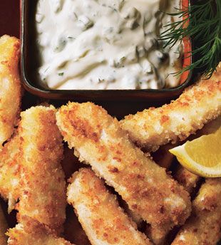 Halibut Fish Sticks with Dill-Caper Tartar Sauce Recipe Tartar Sauce Recipe, Halibut Fishing, Halibut Recipes, Fish Sticks, Tartar Sauce, Fish Dinner, Pub Food, Fried Fish, Fish Dishes