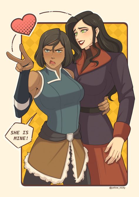 The Legend Of Korra Kuvira, Korra Kuvira, Legend Of Korra Asami, Kora And Asami, Korra Asami, Avatar Show, Asami Sato, Mood With Bae, Avatar Korra