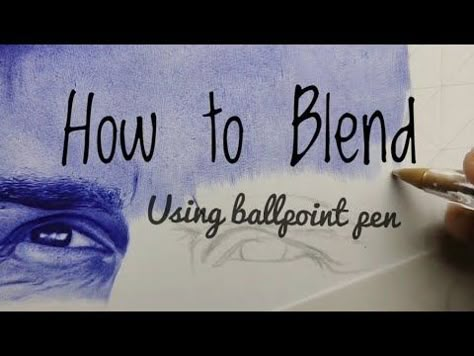 How to blend using ballpoint pen | Step by step - YouTube Pen Sketch Step By Step, Ballpoint Pen Drawing Techniques, Ballpoint Pens Art, Pen Drawing Practice, Bic Pen Drawing Tutorial, Ballpen Art Drawings, Pen Drawing Tips, Ballpoint Pen Art Tutorial, Drawing With Ballpoint Pen