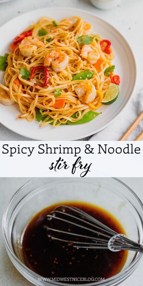 Shrimp Stir Fry Recipes Healthy, Shrimp Scampi With Rice, Shrimp Noodle Stir Fry, Spicy Shrimp Stir Fry, Spicy Stir Fry Sauce, Fry Shrimp, Stir Fry Shrimp Recipes, Sweet And Spicy Shrimp, Delicious Noodles