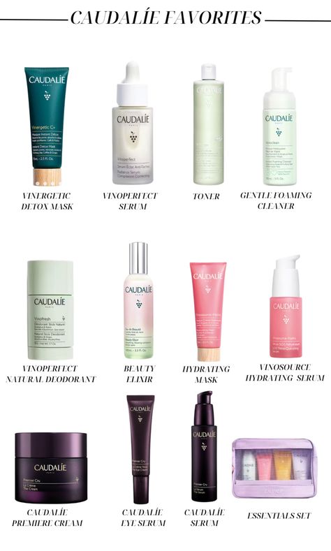 12 different Caudalíe favorites to use on a daily basis from the French beauty brand. At Home Skincare, Caudalie Beauty Elixir, Homemade Body Butter, French Skincare, Natural Skin Care Remedies, Beauty Elixir, Eye Cream For Dark Circles, Morning Skin Care Routine, French Beauty