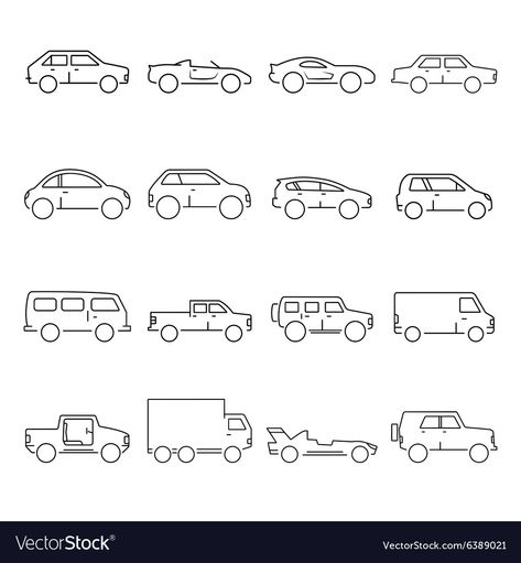 Simple Car Drawing, Drawing Sunset, Dibujo Simple, Health Icon, Math Journal, Summer Tattoo, Car Icons, Car Vector, Simple Icon