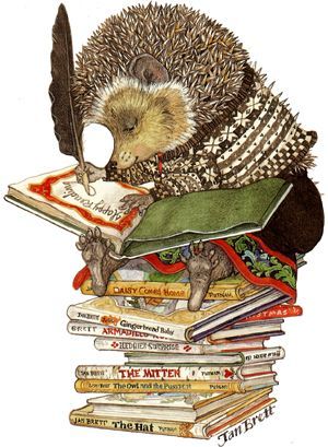 Jan Brett illustration of a hedgie! I love her books oh so much! Education Worksheets, Jan Brett, Flannel Friday, Flannel Boards, Pile Of Books, Sequencing Activities, Author Studies, Childrens Books Illustrations, Reading A Book