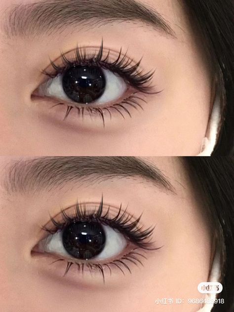 Manhua Lashes Makeup, Eyelash Extensions For Downturned Eyes, Manhwa Lashes, Spider Eyelashes, Manhua Lashes, Eyelashes Styles, Douyin Beauty, Spider Lashes, Makeup Layout