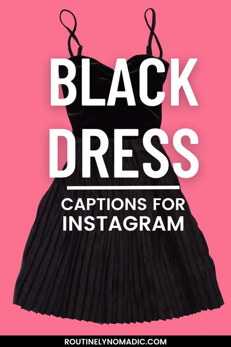 Black Dress Captions For Instagram, Black Dress Quotes, Instgram Captions, Best Black Dress, Dress Captions, Dress Quotes, Perfect Black Dress, Funny Instagram Captions, Short Black Dress