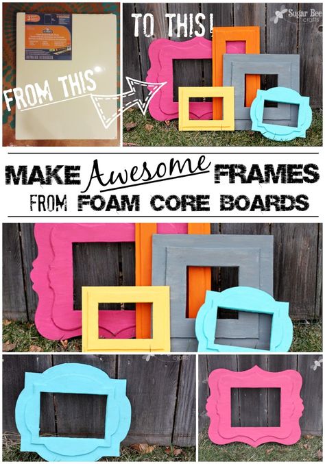 DIY Foam Frames of Awesomeness Diy Fotokabine, Aktiviti Kanak-kanak, Diy Photo Frames, Diy Photo Booth, Diy Picture Frames, Photo Booth Frame, Bee Crafts, Diy Picture, Crafty Craft