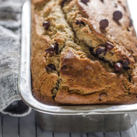 Sourdough Banana Bread with Chocolate Chips - Buttered Side Up Sourdough Discard Banana Bread, Discard Banana Bread, Sourdough Discard Banana, Sourdough Banana Bread Recipe, Sourdough Banana Bread, Banana Bread With Chocolate Chips, Sourdough Banana, Banana Bread With Chocolate, Bread With Chocolate Chips