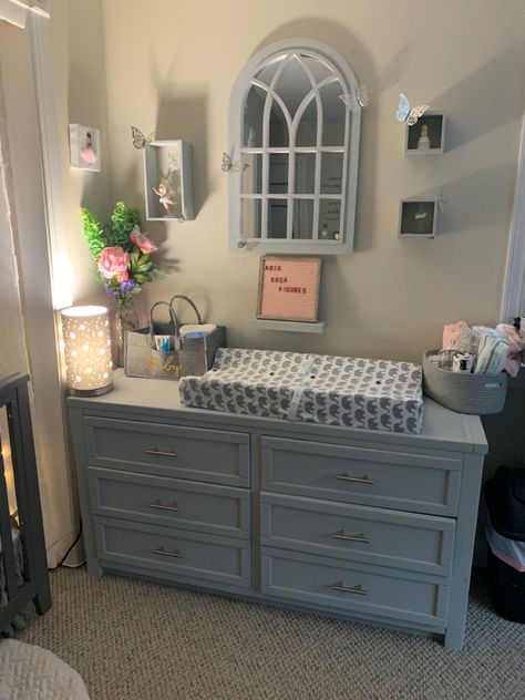 Diy Dresser To Changing Table, Refinished Changing Table Dresser, Gray Dresser Changing Table, Dresser Turned Into Changing Table, Changing Table Dresser Repurpose, Dresser Changing Table Diy, Diy Dresser Changing Table, Dresser With Changing Table On Top, Dresser Into Changing Table