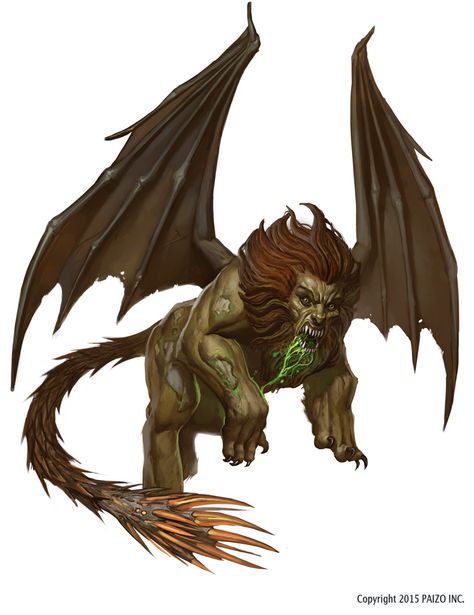 Dnd Manticore, Tiefling Paladin, Cat Monster, Greek Monsters, Beast Creature, D D Monsters, Wildlife Artwork, Dnd Dragons, Dnd Monsters