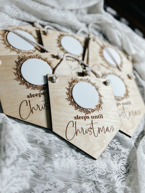 Each pendant is approximately 6.5"x7" with a 2.5" dry erase acrylic round. Sleeps Until Christmas, Days Until Christmas, Christmas Delivery, Christmas Countdown, Christmas Projects, Sleep, Christmas Diy, Projects To Try, Place Card Holders