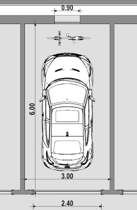 Single box floor plan - Edificius Parking Plan, Garage Construction, Carport Plans, Garage Parking, Building A Garage, Garage Exterior, Residential Garage, Carport Garage, Garage Dimensions