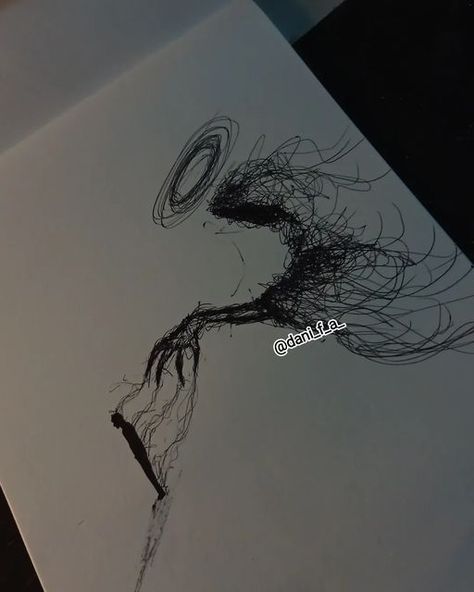 Dark Scribble Art, Pen Reference, Black Pen Drawing, Scary Drawings, Horror Drawing, Creepy Drawings, Pen Drawings, Scribble Art, Deep Art