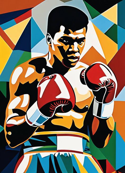 Pop Culture and Celebrity Digital Artwork by Dmitry O, 24 x 36 inches in.#Croquis #Muhammad_Ali_Art #Mighty_Mike #Vector_Portraits Muhammad Ali Art, Portrait Palette, Mighty Mike, Vector Portraits, Arte Folk, Portrait Artists, Afrique Art, Rapper Art, Modern Fine Art