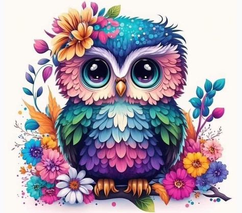 Owl Decal, Owl Clip Art, Cute Owls Wallpaper, Diamond Art Kits, Owl Wallpaper, Colorful Owls, Owl Pictures, Beautiful Owl, Diamond Painting Kits