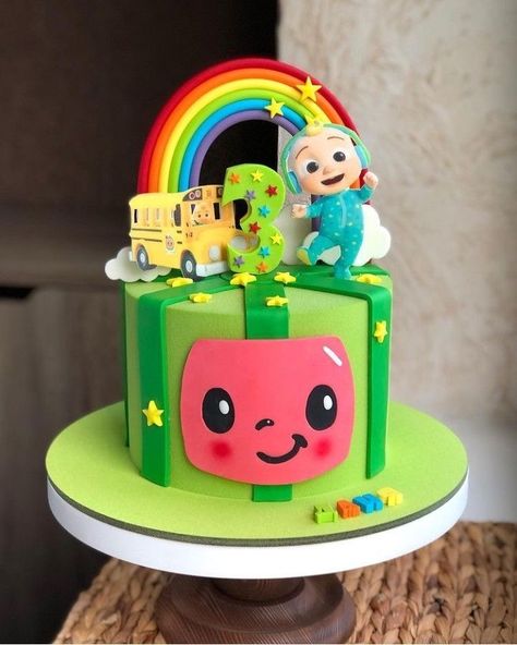 Easy Watermelon Cake, Watermelon Cake Ideas, Watermelon Cakes, Cake Watermelon, Cake Themes, Toddler Birthday Cakes, Cocomelon Cake, Tropical Cake, Second Birthday Cakes