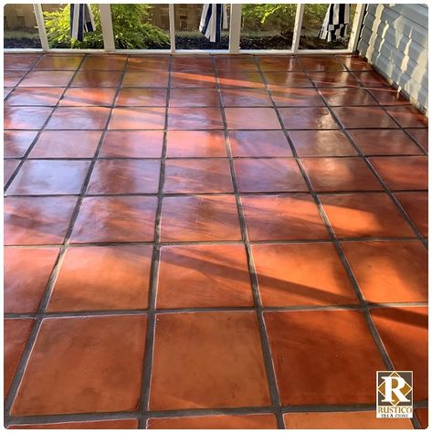 Saltillo Tile Colors | Terracotta Color Palette | (Visual Guide to Mexican Tile) Spanish Tile Ideas, Saltillo Tile Patio, Saltillo Tile Kitchen, Colorado Home Decor, Mexican Tile Floor, Porch Tiles, Saltillo Tile Floor, Pool Tile Designs, Patio Floors