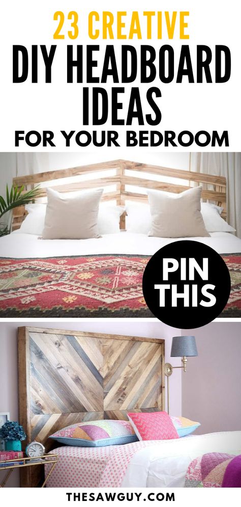 Unique Headboard Ideas, Cheap Diy Headboard, Diy Headboard Ideas, Creative Headboard, Diy Bed Headboard, Headboard Ideas, The Saw, Interior Minimalista, Diy Headboards