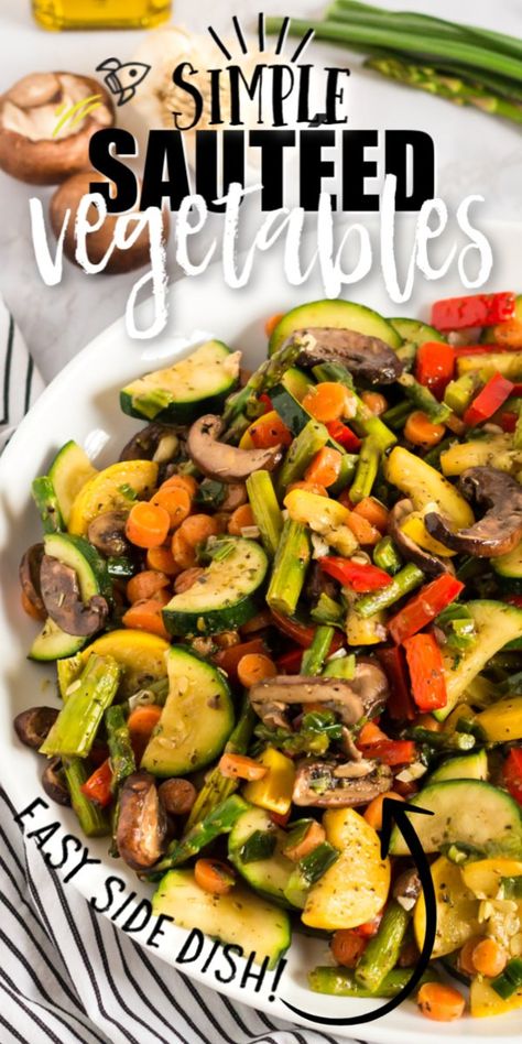 The flavorful combination of loads of everyone's favorite veggies and ease of cooking makes this the best-sauteed vegetables recipe, perfect for busy nights! Sauteed Vegetables Recipe, Delicious Family Meals, Roasted Vegetable Recipes, Vegetable Medley, Sauteed Veggies, Molecular Gastronomy, Sauteed Vegetables, Veggie Side Dishes, Veggie Sides