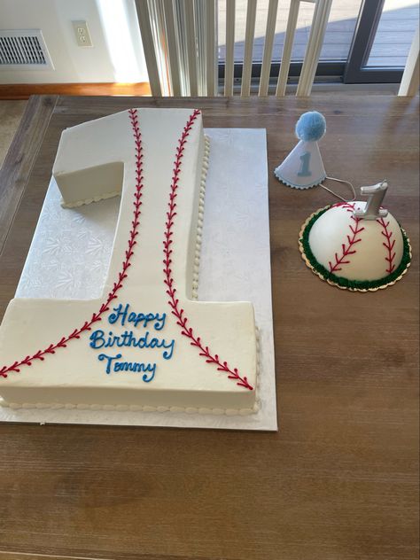 Baseball Theme Birthday Party Cake, 1 St Birthday Baseball Theme, Baseball Themed First Birthday Cake, Baseball Themed Smash Cake, Baseball Rookie Year Birthday, Baseball Theme Birthday Cake, Rookie Year First Birthday Cake, 1st Birthday Boy Baseball Theme, Baseball Smash Cake One Year Old