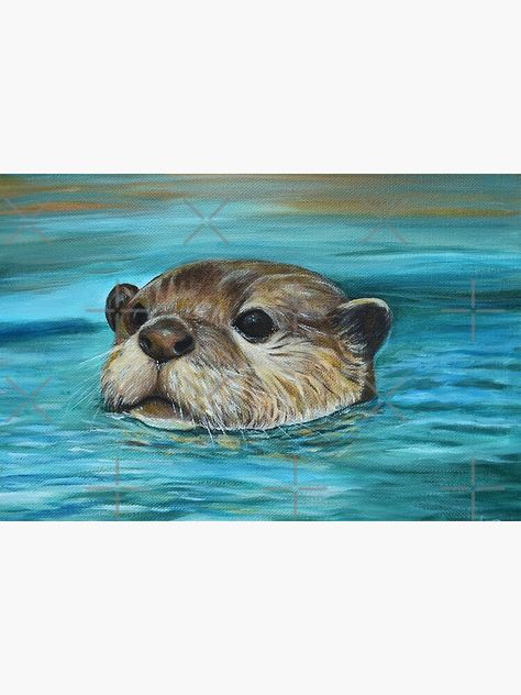 "River Otter Painting" Poster for Sale by kirstensneath1 | Redbubble Otter Painting, Otter Drawing, Otter Illustration, River Otters, Otter Art, Animal Watercolor, Sea Otters, River Otter, Paper Magic